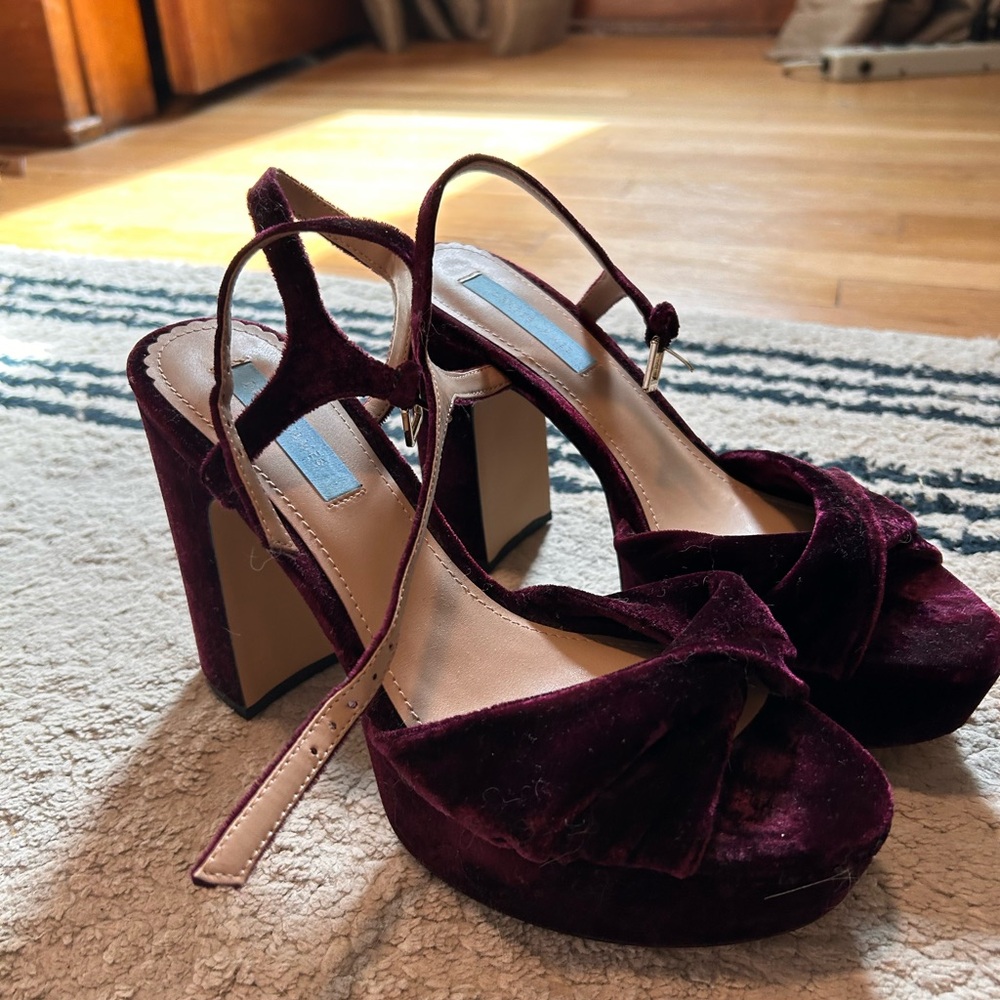 Draper James Velvet Platform Heels